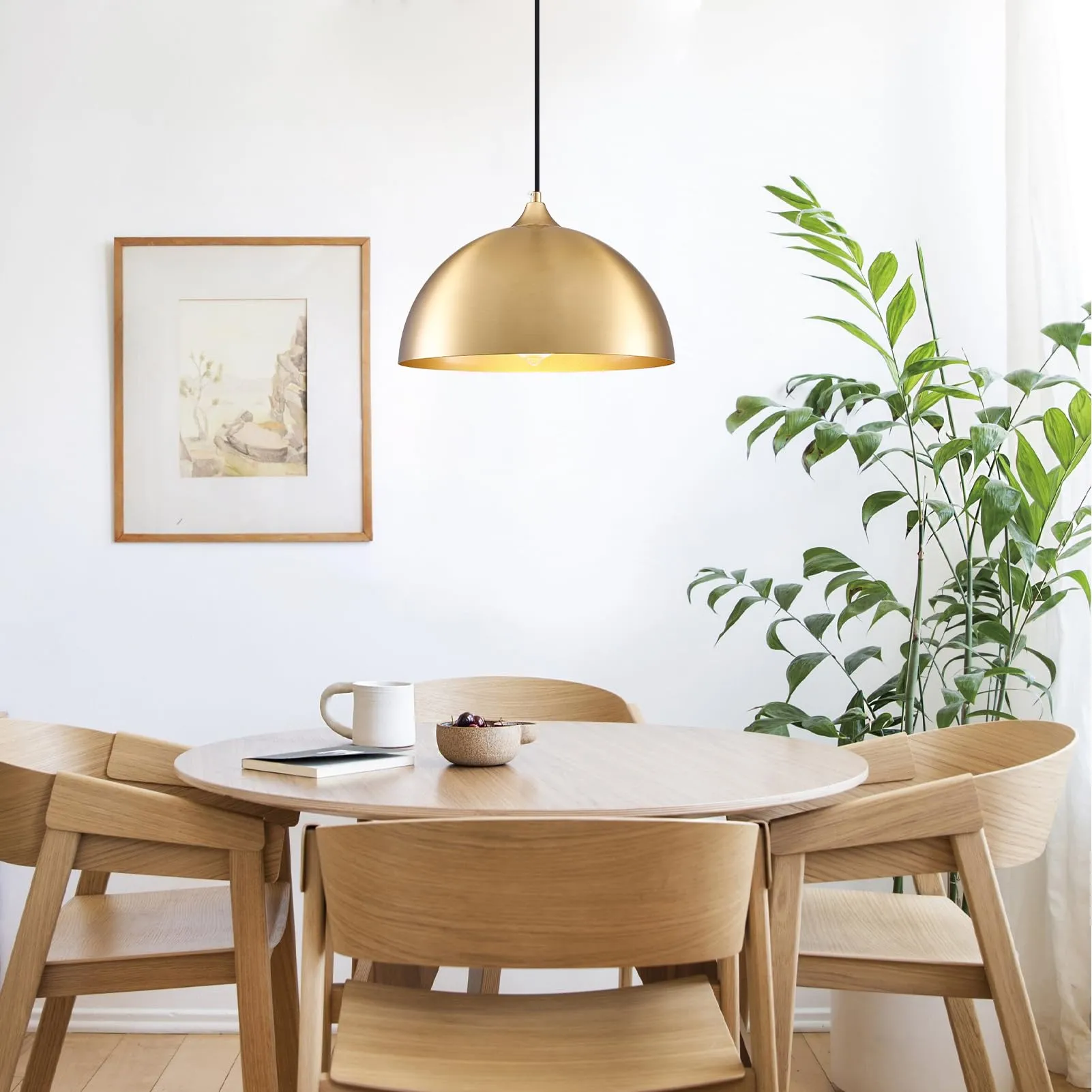 11.8" Gold Modern Farmhouse Pendant Light 2-Pack - Image 7