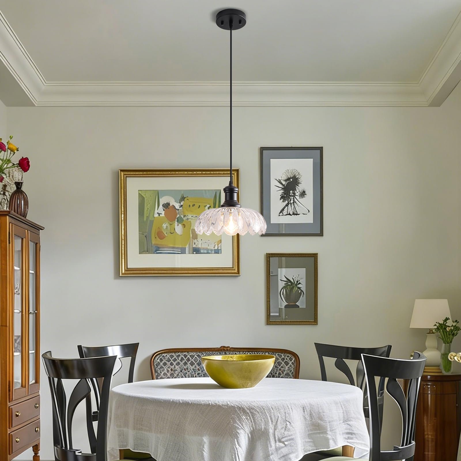Vintage Glass Farmhouse Pendant Light - Image 5