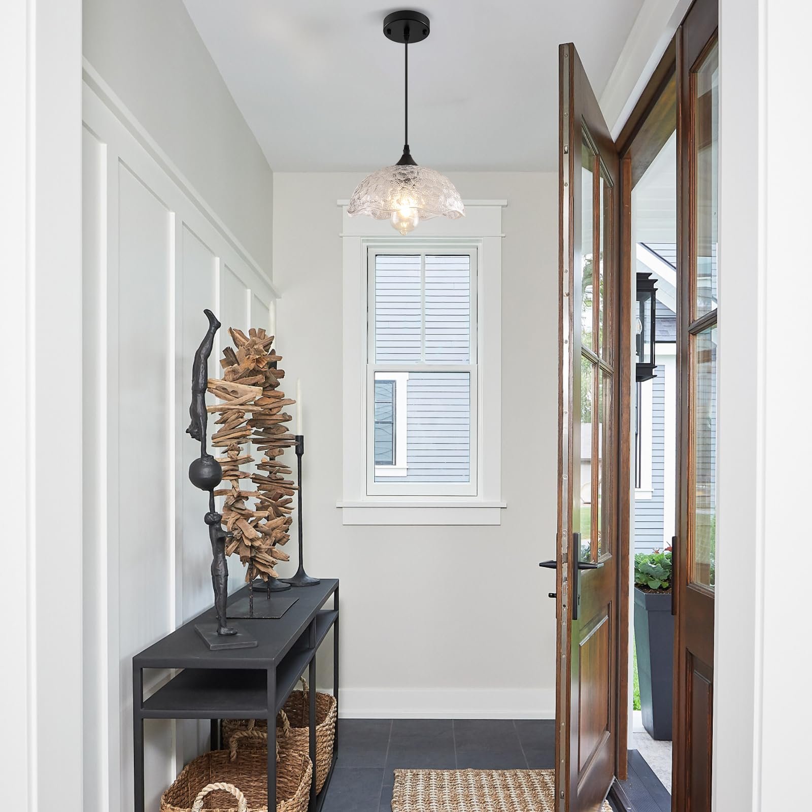 Farmhouse 11-Inch Clear Glass Pendant Light - Image 3