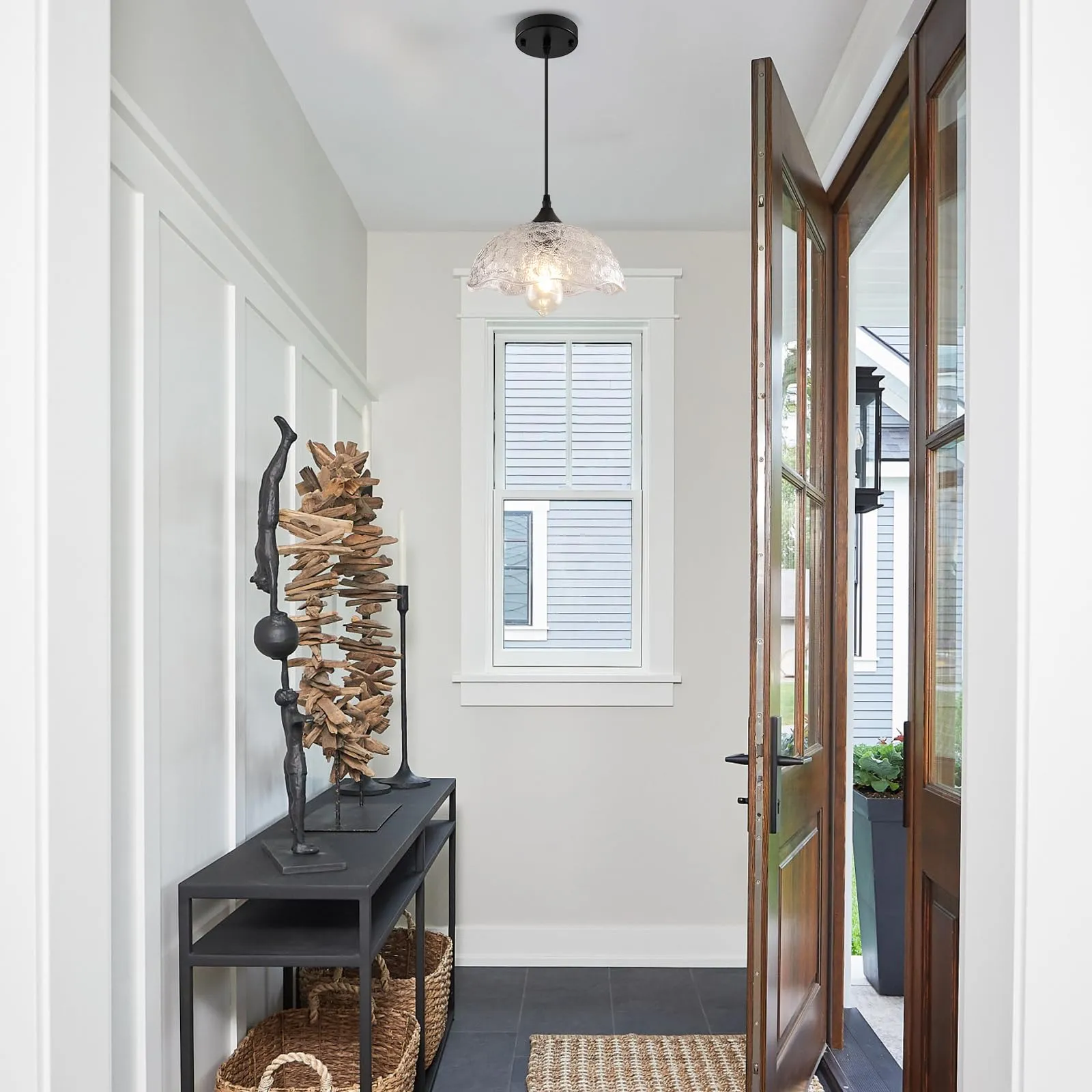 Farmhouse 11-Inch Clear Glass Pendant Light - Image 3