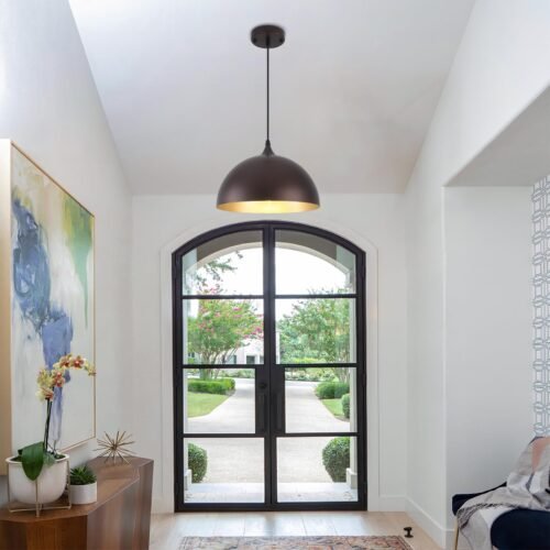 12" Oil-Rubbed Bronze Modern Farmhouse Pendant Light 3-Pack