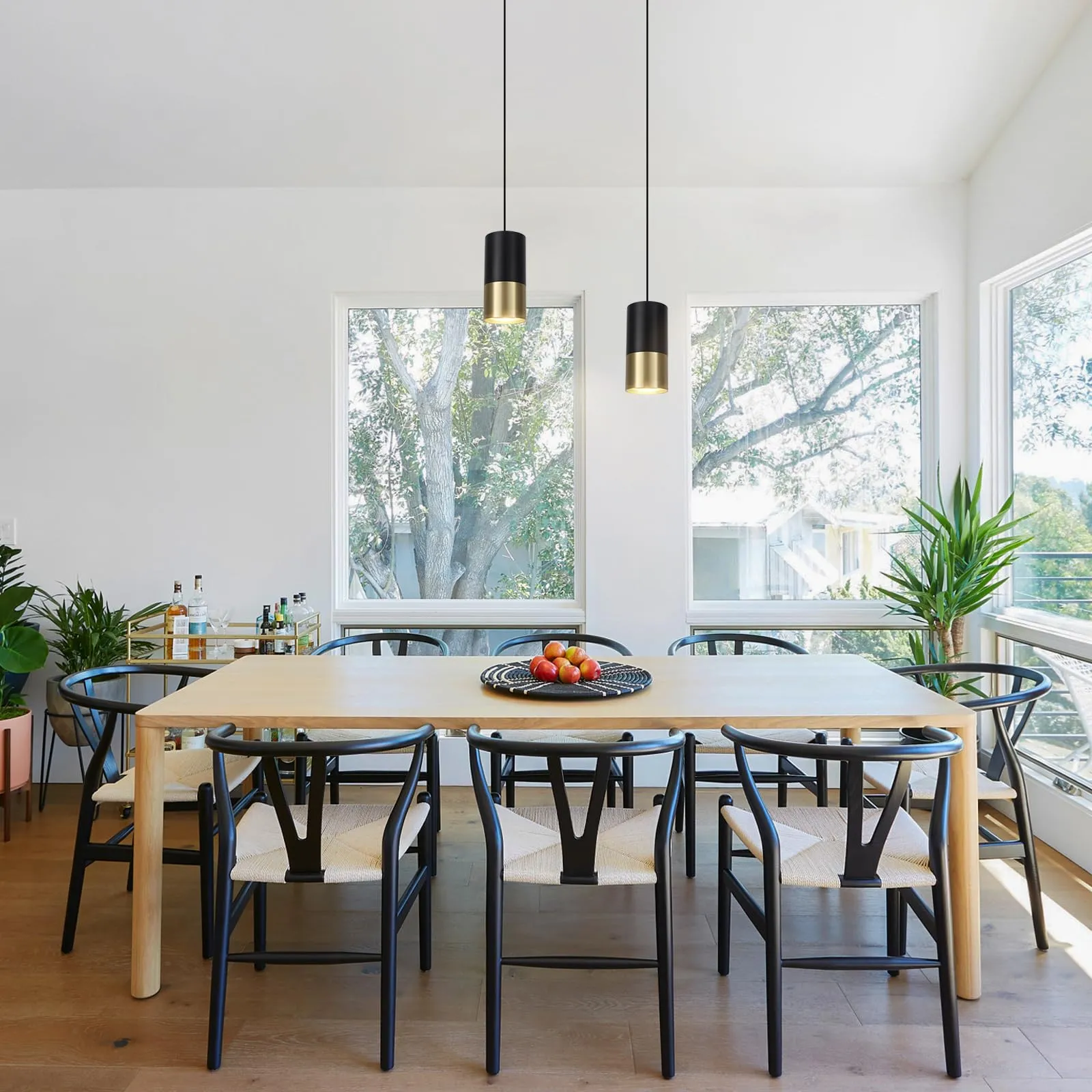 Black and Gold Modern Pendant Light 4000K 2-Pack - Image 4
