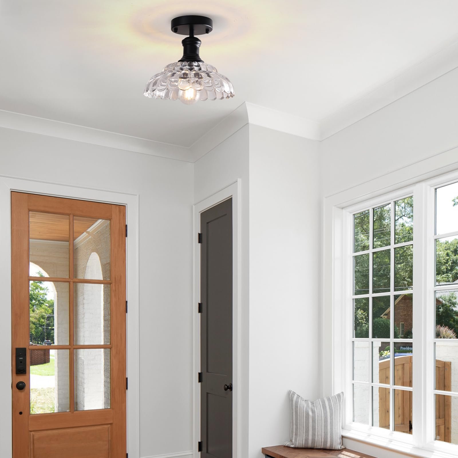 Vintage Semi Flush Mount Ceiling Light - Image 4
